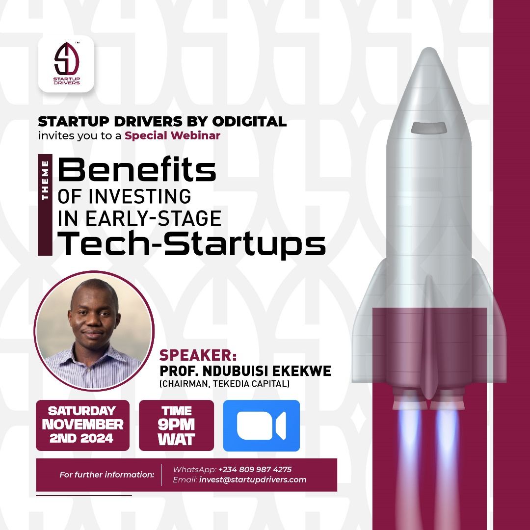 startupdrivers_'s tweet photo. This Saturday, we’re hosting the Founder and Lead Faculty of Tekedia Capital USA and Tekedia Institute, Professor Ndubuisi Ekekwe, for an exclusive webinar.

This is a privileged opportunity to learn from one of the very best in the game, and get your pressing questions answered. https://t.co/XAWDIFTrTP