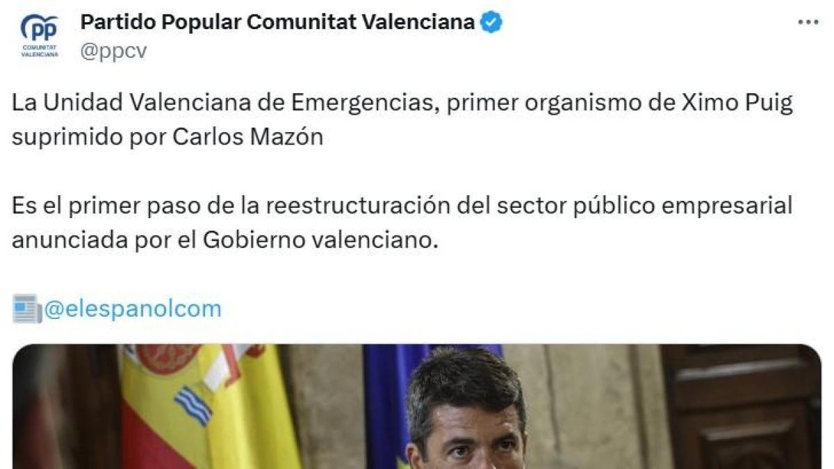 📊 ¿Es el PP de Valencia responsable por eliminar la Unidad de Emergencias Valenciana?

🔄 SÍ
❤️ NO
