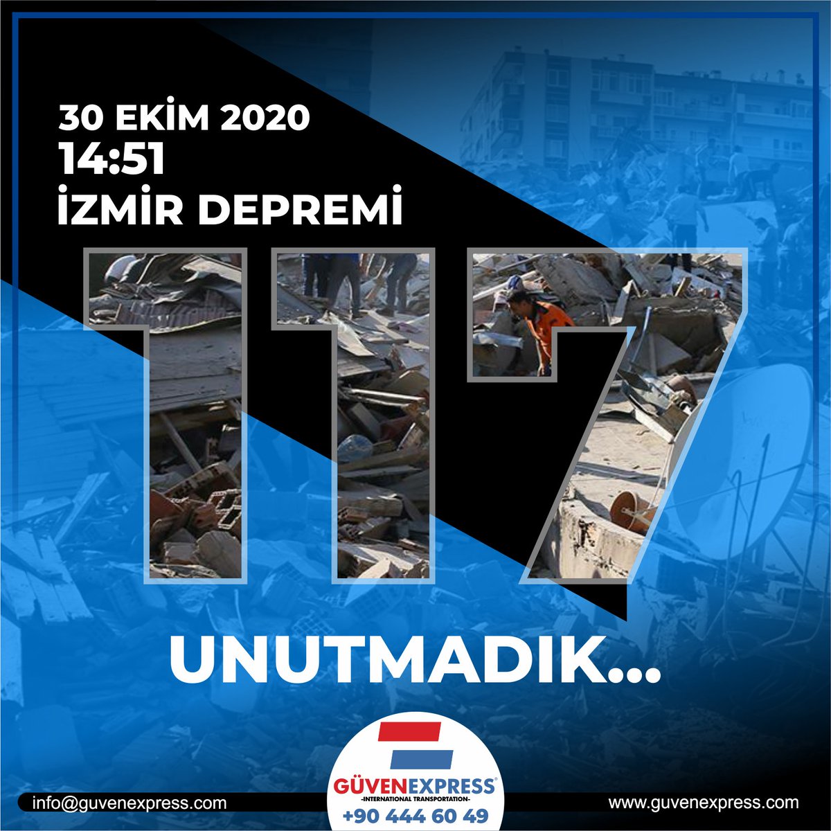 guvenexpress's tweet photo. 30 Ekim İzmir depremi'nin 4. yılı.

117 canımızı kaybettiğimiz depremin acısı hala yüreklerimizde..

Unutmadık.. Unutmayacağız!

#güvenexpress #izmirdepremi #deprem #zelzele #egedepremi https://t.co/CnfQywfpdN