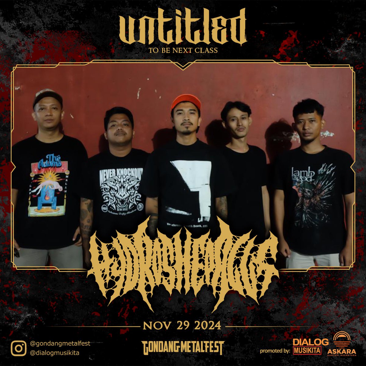kembali hadir dengan formasi baru, serta menyebut dirinya 'slamage machine'. @hdsp.slam akan menggempur telinga kalian di stage @gondangmetalfestival "UNTITLED"

#gondangmetalfestival 
#gondangmetalfest 
#DialogMusikta 
#askaragantarinusantara 
#untitled