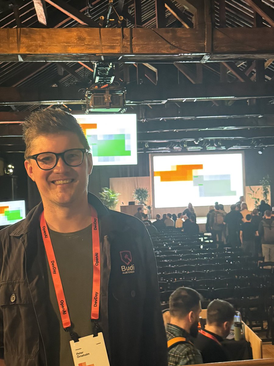 Peter Örneholm (@peterorneholm) on Twitter photo Attending OpenAI Dev Day in London. Looking forward to a day of inspiring sessions on the latest news from <a href="/OpenAIDevs/">OpenAI Developers</a>! Attending OpenAI Dev Day in London. Looking forward to a day of inspiring sessions on the latest news from <a href="/OpenAIDevs/">OpenAI Developers</a>!