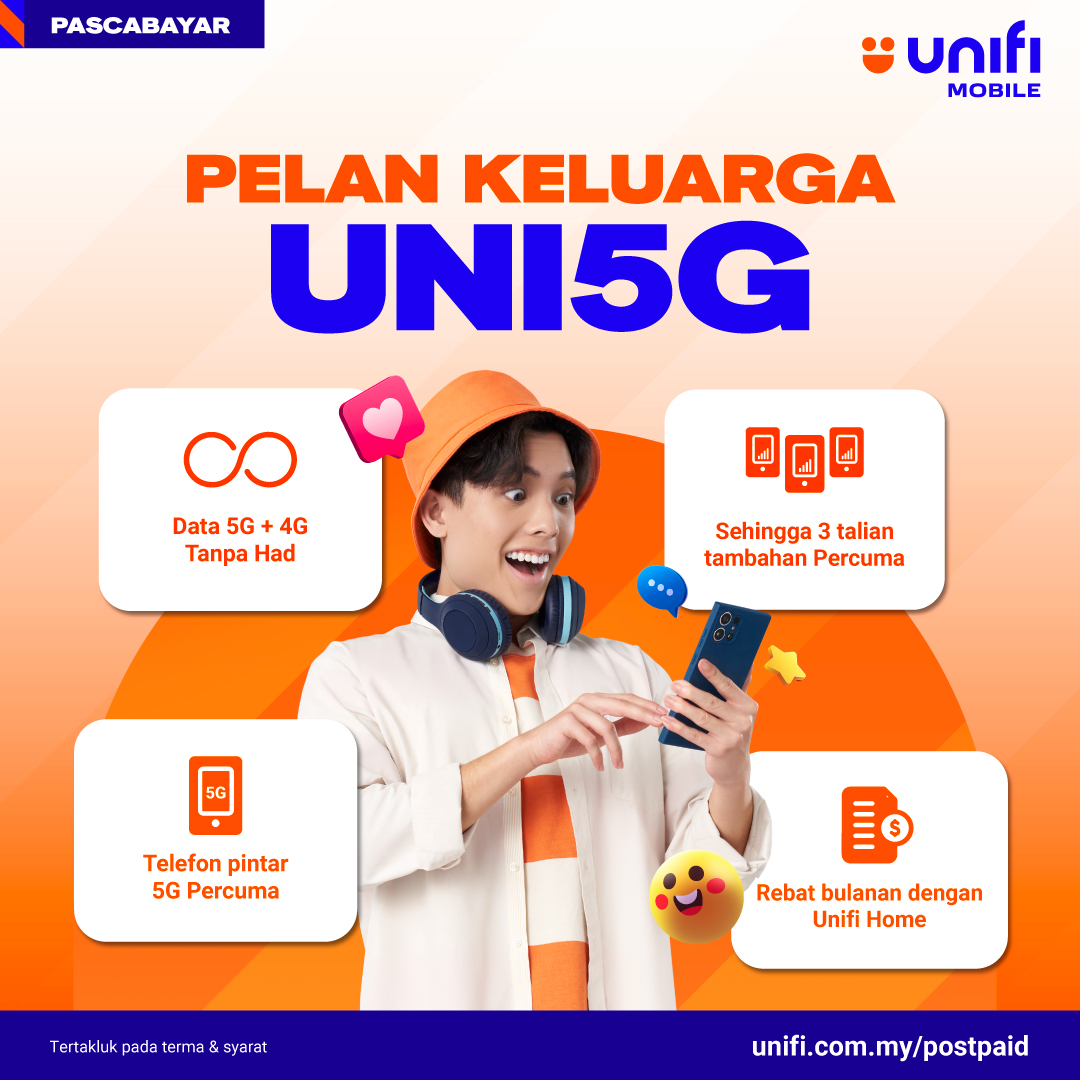 unifi's tweet image. Bila keluarga tak happy, mesti tak senang hati. Sebab itulah kena happykan satu keluarga dengan Pelan Keluarga UNI5G! 

Bertukar ke UNI5G sekarang! Untuk maklumat lanjut layari unifi.com.my/postpaid

#UnifiMobile #UNI5G #Postpaid