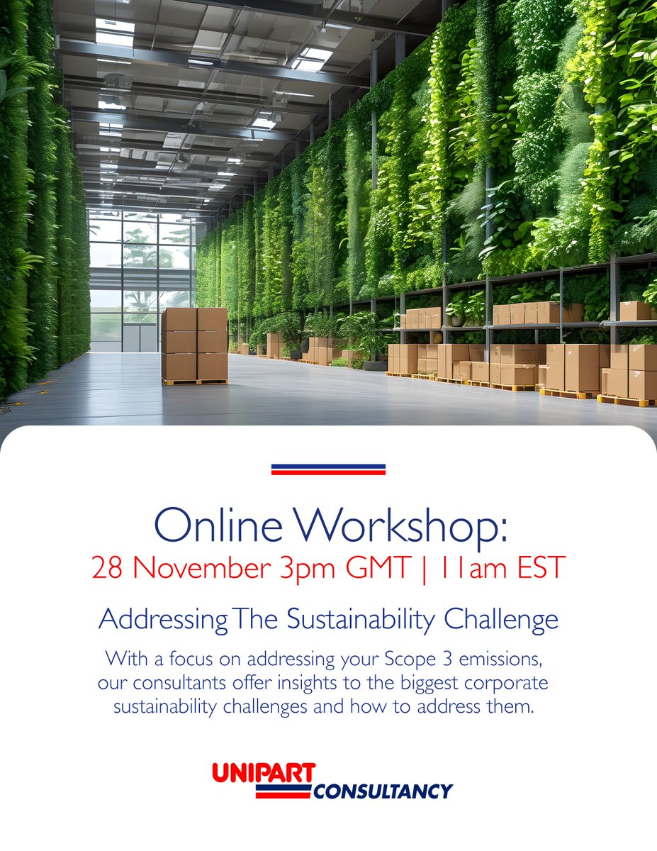 UnipartConsults's tweet photo. How do you turn your Scope 3 challenge into an opportunity for greater efficiency?

Join our workshop to find out.

28 Nov, 3pm GMT | 11am EST

Register: https://t.co/O0XyMEifm3 https://t.co/qaMcbYK32C