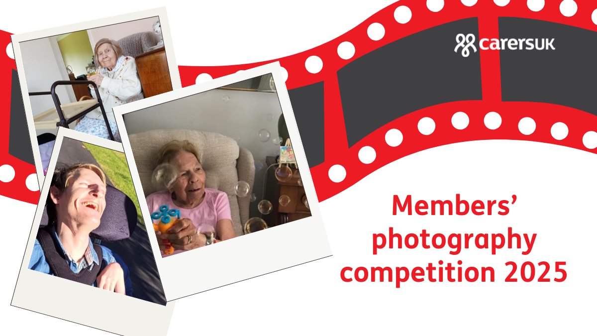 📸Our members’ photography competition is now open! The themes are ‘All about caring’ and ‘In my community’.

If you’re an unpaid carer but aren’t a member you can join for free on our website.


Read about how to submit a photo, and our free workshop: carersuk.org/get-involved/j…