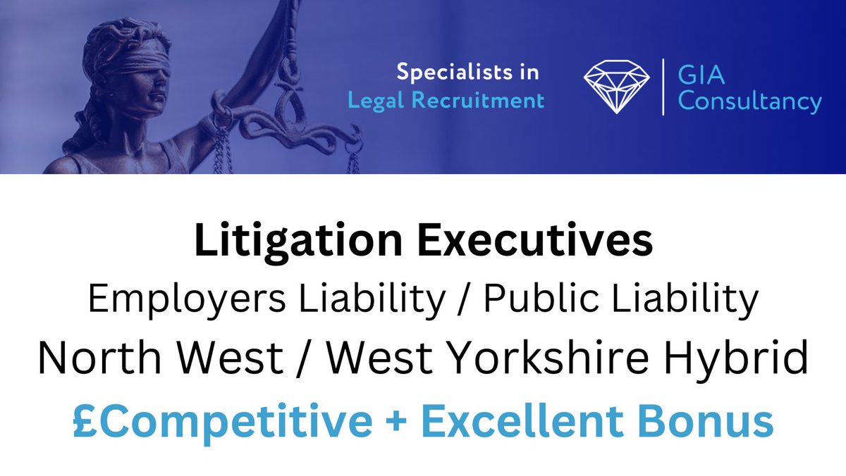 PI Litigators who want hybrid working and a generous bonus package - click on the link below:
giaconsultancy.co.uk/job/el-pl-liti…
#personalinjury #legaljobs
