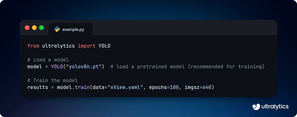 ultralytics's tweet photo. Fine-tune Ultralytics YOLO model on XView Dataset 😊
📚The xView dataset is a large annotated overhead imagery collection aimed at advancing detection, learning, and object discovery in space-based image analysis.
Learn more ➡️ https://t.co/zOX6zwccUq
#AI #Xview #Datasets https://t.co/bF7Nq62wT8