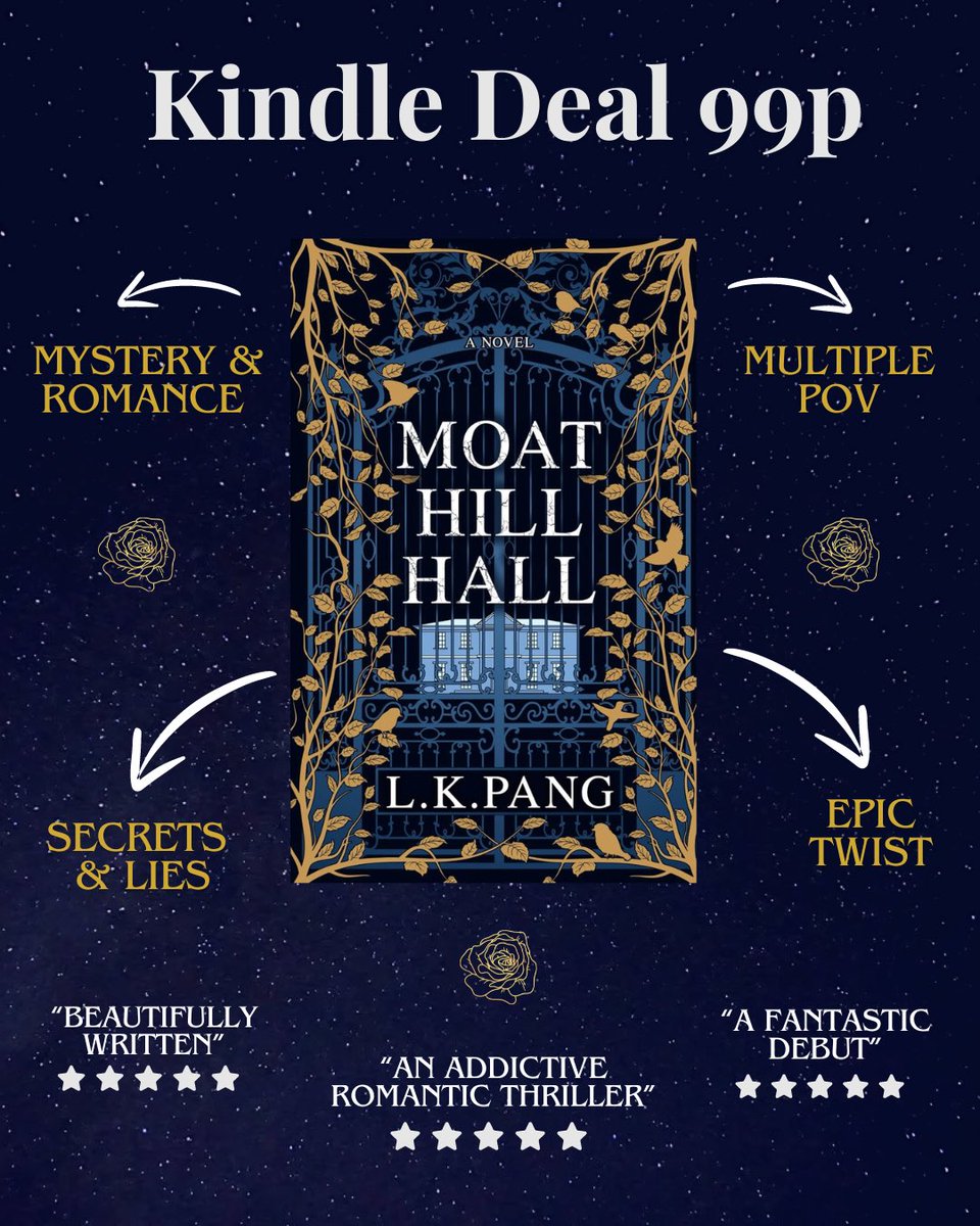 Just 2 more days to buy Moat Hill Hall for 99p on kindle! #kindle #amazonkindle #kindledeal #bookbubdeal #romanticthriller #gothicreads #gothicnovel #romance #thriller #psychologicalthriller #janeeyre #rebecca #contemporaryromance