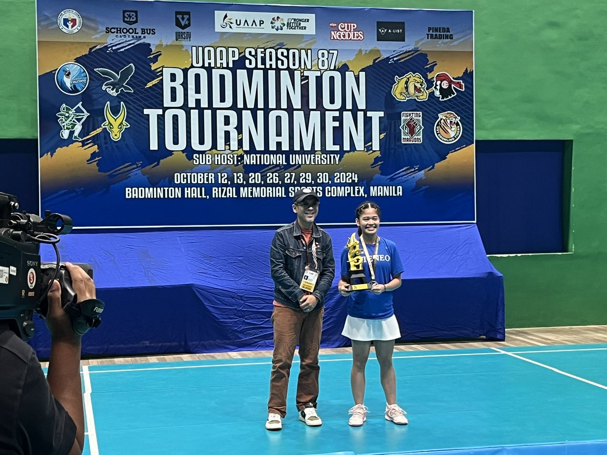 Gabriel Quizan (@gab_theguidon) on Twitter photo Althea Ocampo receives the Season 87 Rookie of the Year trophy for her outstanding debut UAAP campaign
<a href="/TheGUIDONSports/">The GUIDON Sports</a>
#UAAPBadminton Althea Ocampo receives the Season 87 Rookie of the Year trophy for her outstanding debut UAAP campaign
<a href="/TheGUIDONSports/">The GUIDON Sports</a>
#UAAPBadminton