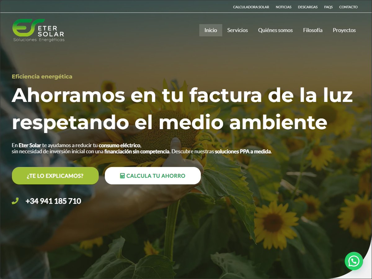 La energía solar es el futuro, y en LaDinamo hemos colaborado con Eter Solar para desarrollar su página web a través del Kit Digital 💻🌐, ¡Contáctanos para más información!
etersolar.com
🌟 #KitDigital #TransformaciónDigital  #CreaTuWeb #LaDinamo #ImpulsaTuNegocio