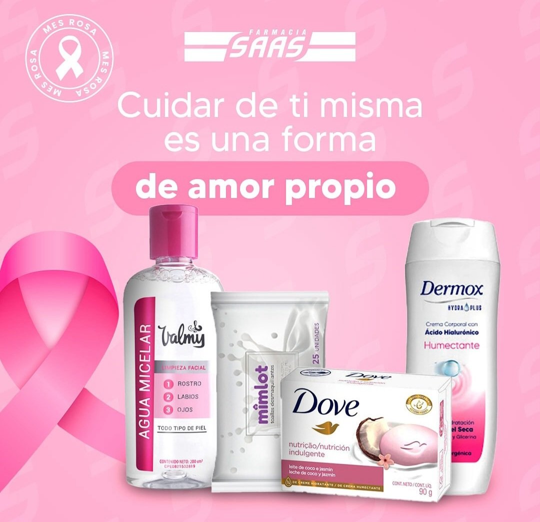 En Farmacia SAAS, nos unimos a la lucha contra el cáncer de mama y queremos celebrar el mes rosa contigo. 

¡Ven a nuestras sedes y descubre cómo puedes consentirte mientras apoyas una causa importante! 💕🛍️

#farmaciaSAAS #mesrosa #bienestar #salud #cuidados