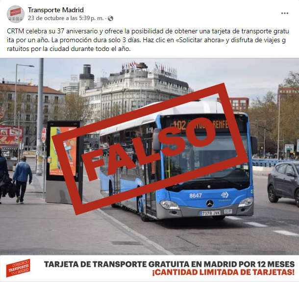 metro_madrid's tweet photo. ⚠️ ¡Ojo, es una estafa! ⚠️ 

❌ Si ves estos mensajes en redes sociales, desconfía, son falsos.

🚨 RECUERDA: no hagas caso, no des ninguna información y denuncia ante la @policia.

#NoPiques #StopBulos https://t.co/PHEoaVnuTd