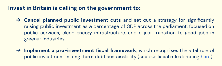 Invest_Britain's tweet image. It's Budget Day and here is what we are looking for from the Chancellor.

Read our pre-Budget briefing on underinvestment in the UK economy, the impact of inherited plans for public investment cuts on growth, and the case for raising public investment: investinbritain.org.uk/resource/pre-b…