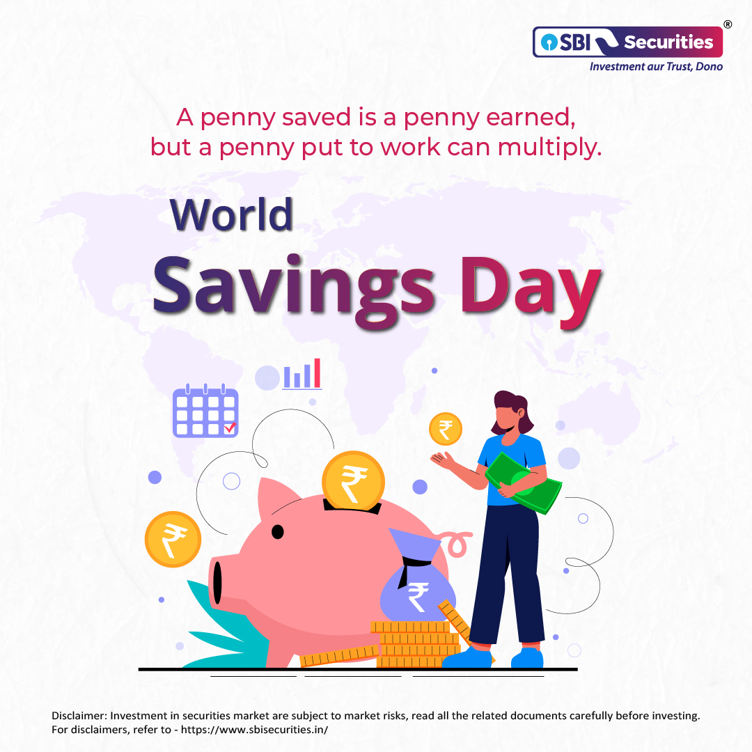 _sbisecurities's tweet photo. Small steps, big rewards!
Every penny counts.
ย
Save and watch your dreams grow.
ย
Happy World Savings Day!
Disclaimer: https://t.co/aXm4hzMyr4
#WorldSavingsDay #SaveSmart #InvestWise #FinancialGoals #FutureReady #SaveForTheFuture #FinancialPlanning #MoneyMatters #SaveAndInvest #DreamBig #FinancialFreedom #TimeIsMoney #SBISecurities