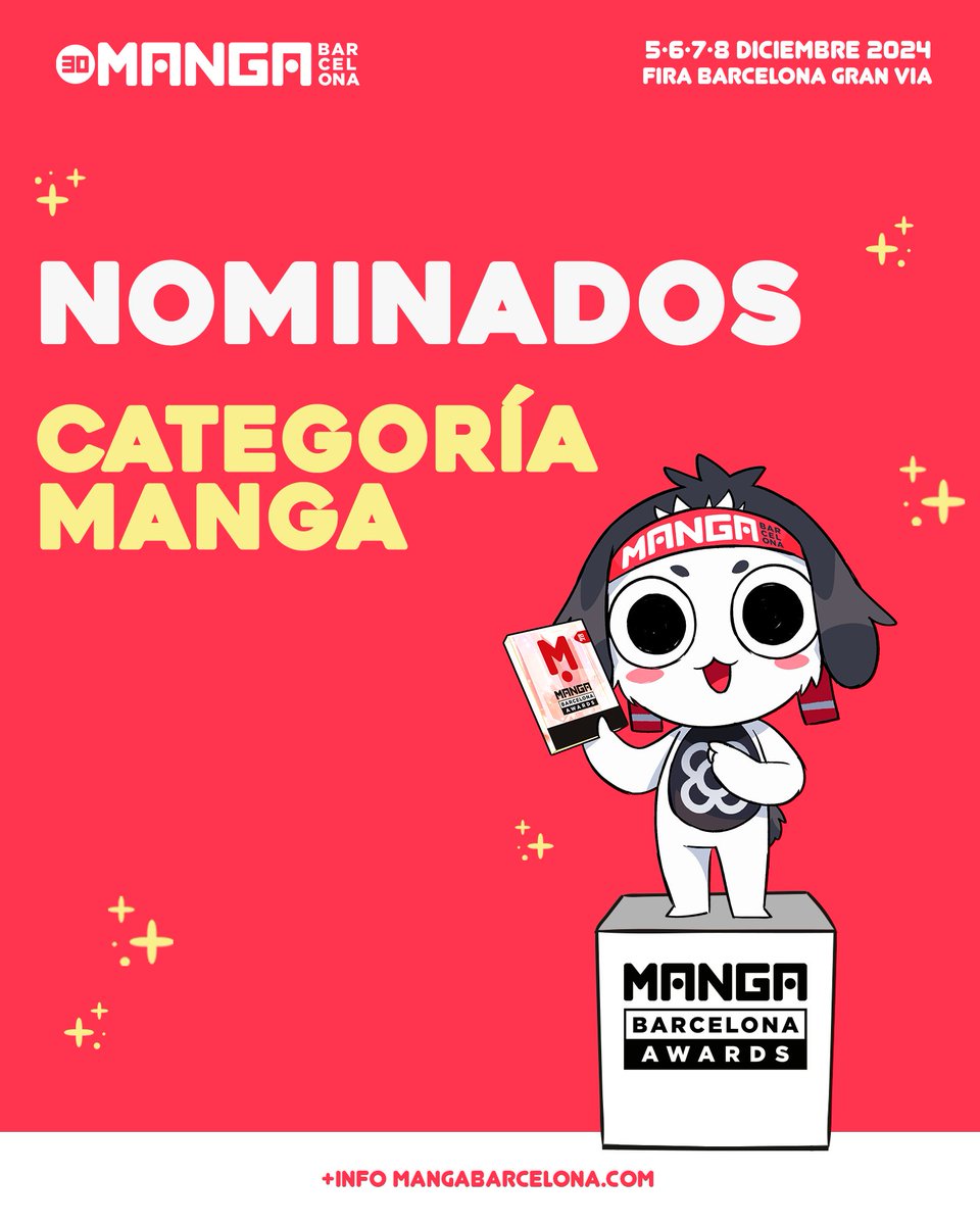 MANGAbcn's tweet image. ¡Conoce las obras nominadas en la categoría 𝗺𝗮𝗻𝗴𝗮🏆 de los #MangaBarcelonaAwards 2024!
 
 🫵 Ahora os toca a vosotras y vosotros decidir qué títulos se alzarán con el galardón. Podéis votar en participa.ficomic.com hasta el 6 de noviembre.

Coneix els títols nominats a la…