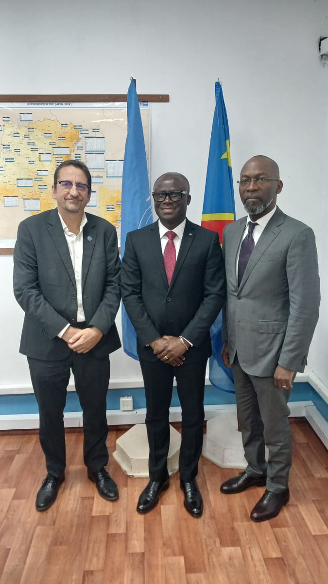 Productive meeting with <a href="/UN_Lemarquis/">Bruno Lemarquis</a>, <a href="/UN/">United Nations</a> Resident Coordinator for #DRCongo, on the power of the Humanitarian-Development-Peace nexus!

Together, we’re unlocking a robust pathway toward #ZeroHunger and lasting resilience in #DRC.