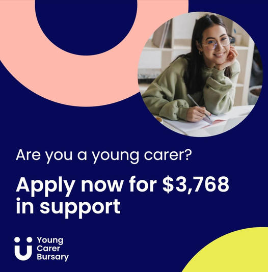 Carers Queensland (@carersqld) on Twitter photo Applications for the Young Carer Bursary are open! 📝📚
The bursary is a great financial support for young carers aged 12 to 25 to keep studying while caring for someone.🫶
Apply before 22 November👉 carersqld.info/3C4cLp3 Applications for the Young Carer Bursary are open! 📝📚
The bursary is a great financial support for young carers aged 12 to 25 to keep studying while caring for someone.🫶
Apply before 22 November👉 carersqld.info/3C4cLp3