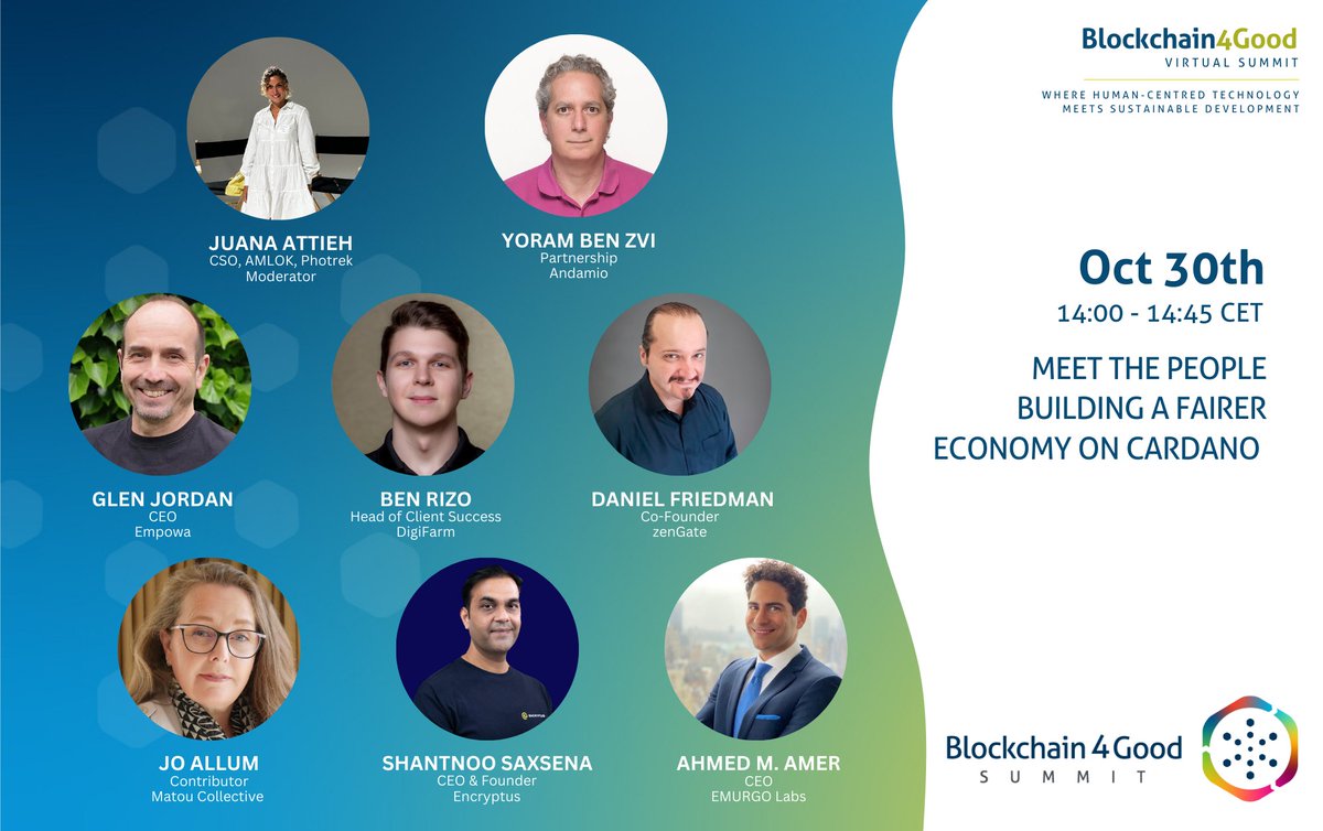 This panel is live. Join here: blockchain4good.io 
#Blockchain4GoodSummit