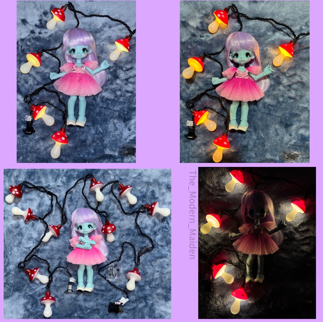 Kinoko Juice with Mushroom lights! #kinokojuice #kikipop #mushroomlights #mushroomdoll #mushroomdecor