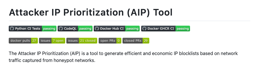 StratosphereIPS's tweet image. 🥳 AIP v3.0.0 is here, bringing an 80% reduction in Docker image size, AIP is now leaner and easier to use! AIP generates efficient and economical IP #blocklists based on #netflows captured from #honeypot networks. 
Read more: 
stratosphereips.org/blog/2024/10/3…