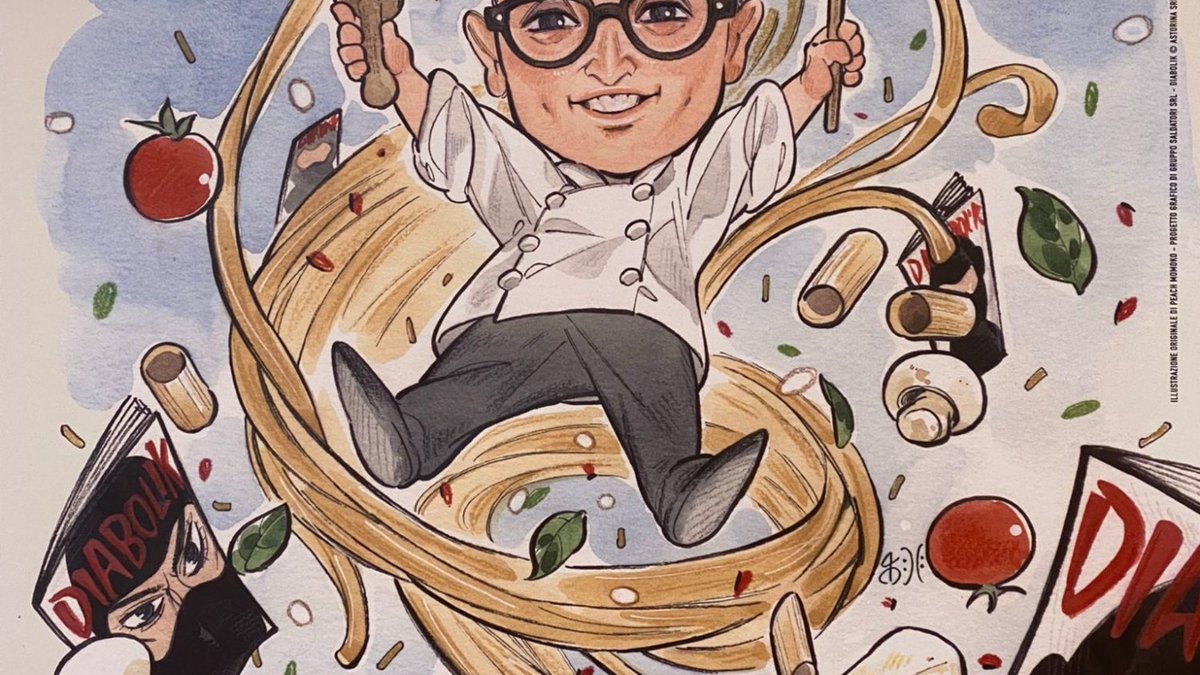 Peach Momoko Draws Bruno Barbieri at Lucca... Will There Be A Food Fight? #lucca 🔗 bleedingcool.com/comics/peach-m…