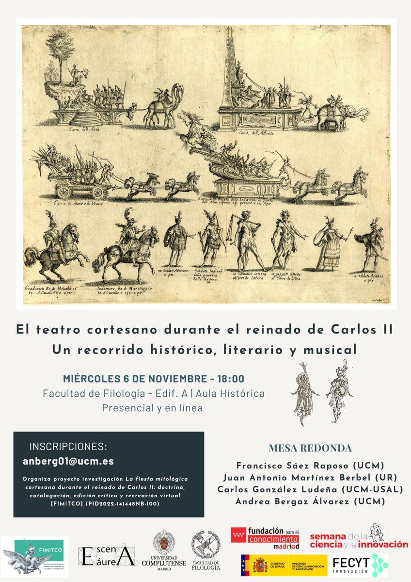 fimitco's tweet image. Te invitamos a conocer nuestro proyecto en la Semana de la Ciencia 🎭 ¡No faltes! ✨ 

#semanadelaciencia #siglodeoro #teatro #universidadcomplutensedemadrid