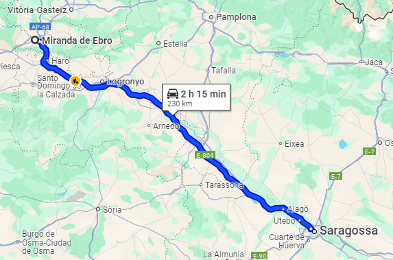 Albert_GdC's tweet photo. Té tela que el Mirandés hagi de fer 230 km en autocar per agafar l'AVE a Zaragoza-Delicias.

Això és conseqüència del servei pírric entre Catalunya i el País Basc, amb només un tren al dia entre Bilbao i Barcelona. https://t.co/FQXO4QM4Va
