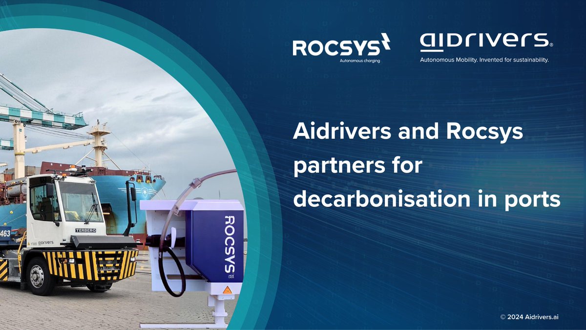 Aidrivers Ltd (@aidriversltd) on Twitter photo <a href="/aidriversltd/">Aidrivers Ltd</a> and <a href="/ROCSYS1/">ROCSYS - EV Charging Automation</a> partners for decarbonisation in ports
๐Readmore, medium.com/aidrivers/aidrโฆ
#Autonomousmobility #Autonomousvehicles #InventedforSustainability #AutonomousTruck #handsfreecharging #AutonomousEcosystem #DigitalInfrastructure #AutonomousAutomation <a href="/aidriversltd/">Aidrivers Ltd</a> and <a href="/ROCSYS1/">ROCSYS - EV Charging Automation</a> partners for decarbonisation in ports
๐Readmore, medium.com/aidrivers/aidrโฆ
#Autonomousmobility #Autonomousvehicles #InventedforSustainability #AutonomousTruck #handsfreecharging #AutonomousEcosystem #DigitalInfrastructure #AutonomousAutomation