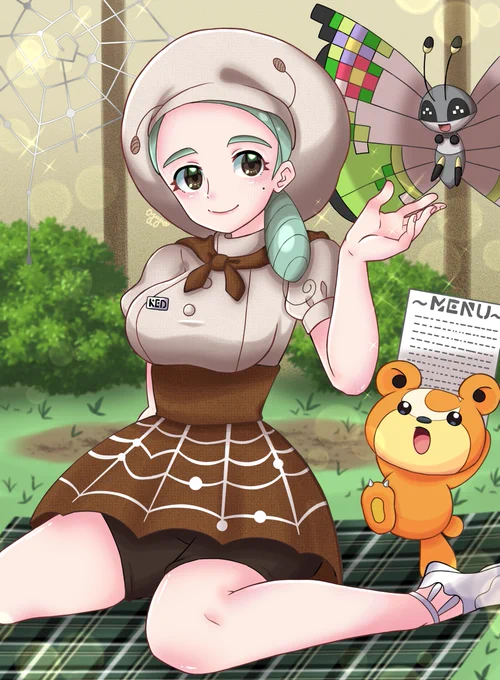 あんまり再掲してない(あゆゅ比)イラストを再掲して絵を描いた気分になろうの巻 店員さん衣装のカエデさん結構お気に入り