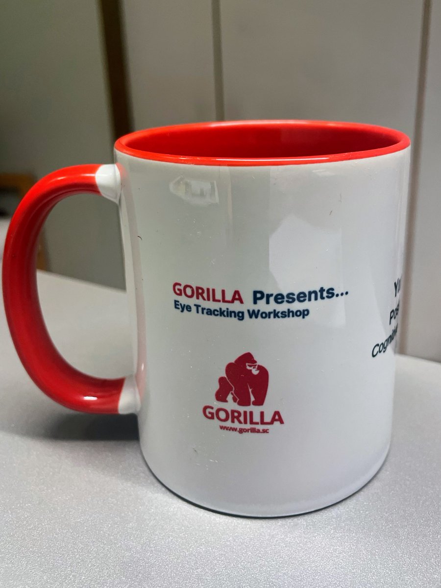 IPrystauka's tweet image. I was so flattered to have been invited to talk about online eye tracking in #GorillaPresents, and happy to receive a surprise Gorilla mug after the talk! 🦍☕ Can’t recommend this software enough 😊 #eyetracking #behavioralscience #researchtools