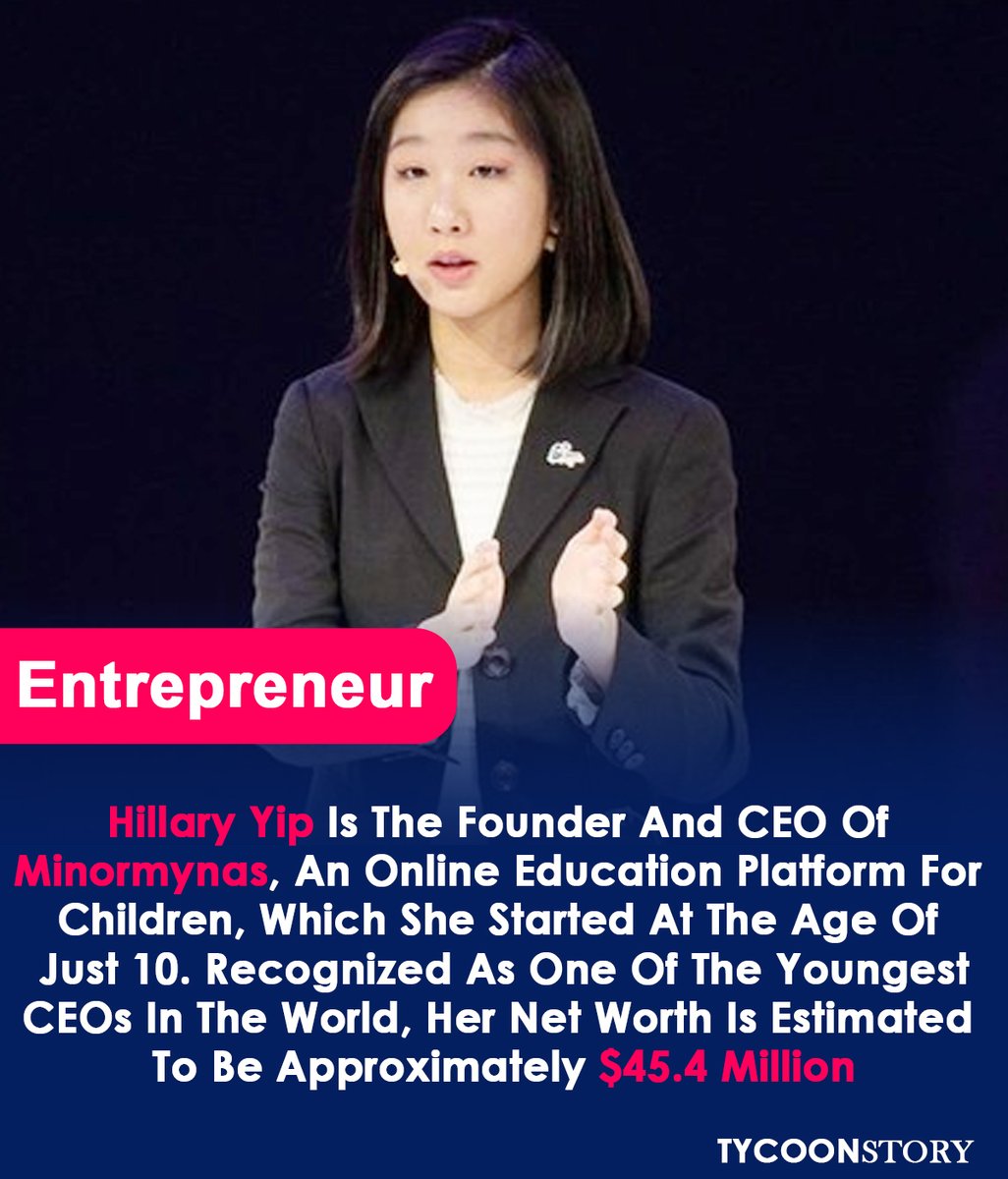 TycoonStoryCo's tweet photo. Hillary Yip Is The Founder And CEO Of Minormyna.
#InspiringYouth #YoungCEO #EdTech #HillaryYip #MinorMynas #FutureOfLearning #WomenInBusiness #YouthEmpowerment #GlobalEntrepreneur #OnlineEducation @MinorMynas
https://t.co/jWxtt2hmAw https://t.co/Fh3OMnGp50