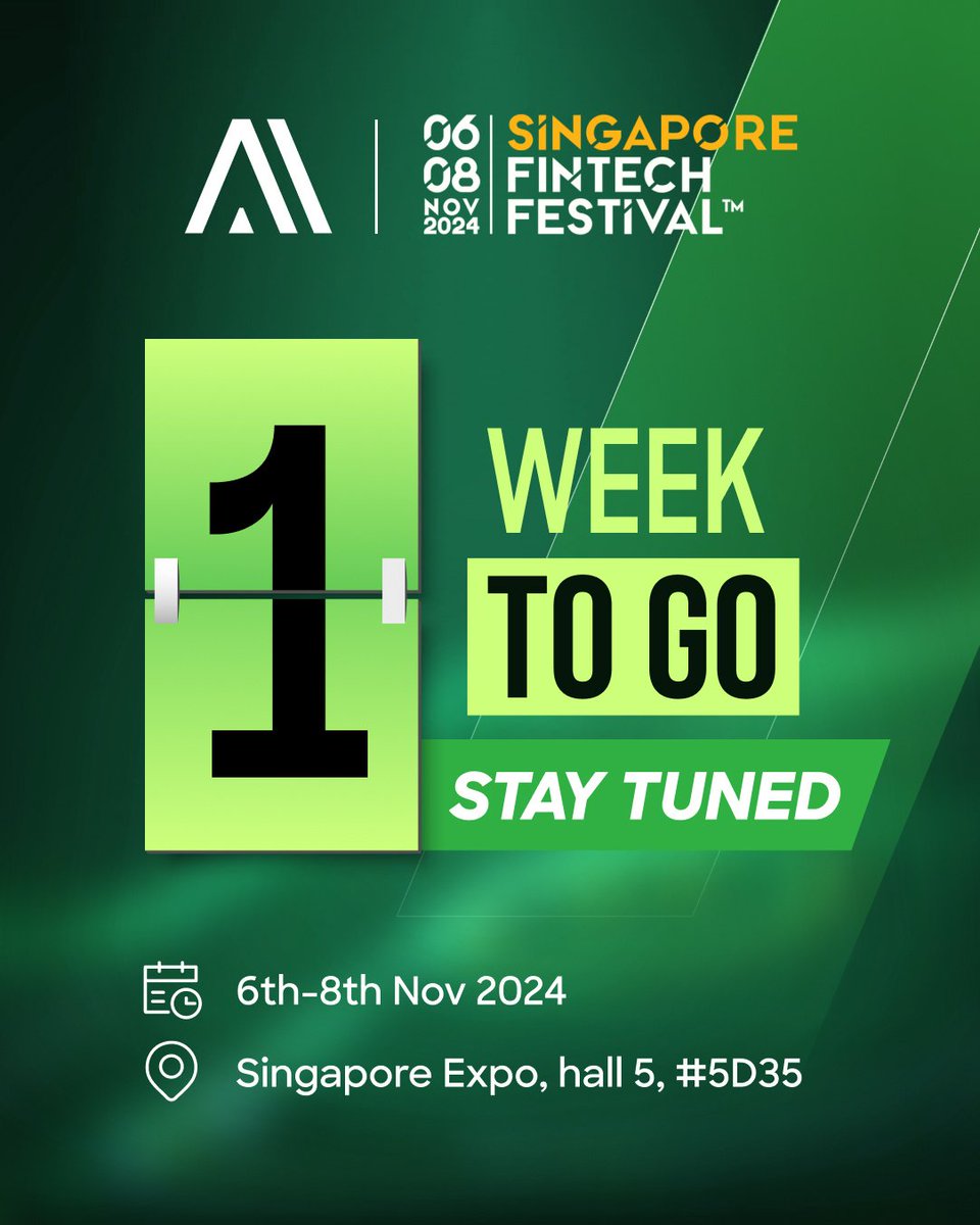 Just one week left until ADVANCE AI joins the Singapore Fintech Festival 2024 as one of the exhibitor! We're excited to showcase our AI-powered solutions for identity verification, KYB, fraud prevention, and credit risk assessment.

Look forward to meeting you there!