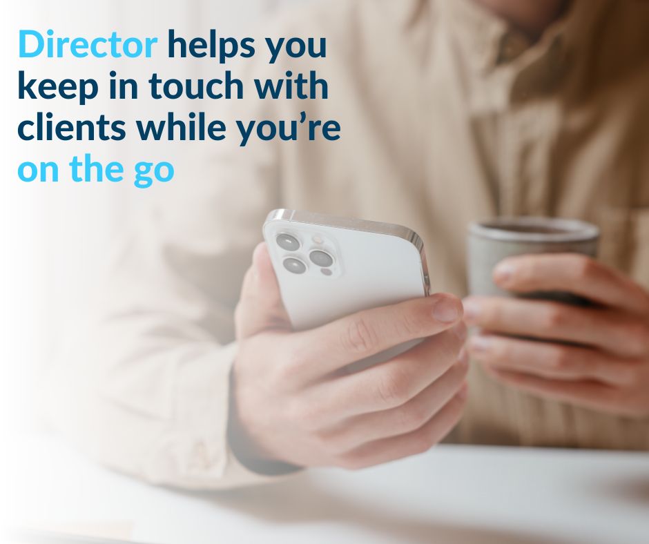 Stay fully connected to your clients with Director, even when you're on the go🤝With Director, you can step away from your desk and still communicate with clients, reschedule and send information. Speak to our team to find out more 📲 01228 217222 #business #innovation