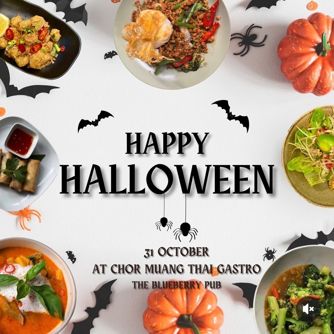 🎃🕸️👻  Join us for a Spook-tacular Halloween Dinner at Thai Gastro in The Blueberry Pub before the big event! 👻

Parents, bring your little ghouls for a night of tasty  bites. Kid menu is also available.
#DidcotEats #didcot #oxfordshire #didcotoxfordshire #ThaiFeast #Halloween