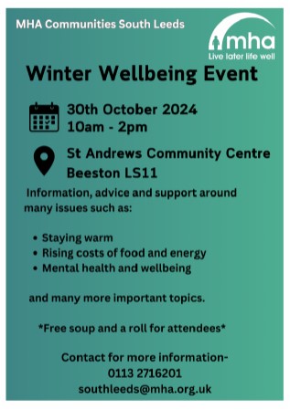 Karl Witty #NeverMoreNeeded (@karlrwitty) on Twitter photo It's the 3rd year of the <a href="/mhasouthleeds/">MHA Communities South Leeds</a> Winter Wellbeing event - As with the previous years there's a strong third sector presence, providing advice & support around a range of issues that impact on health & wellbeing over the winter period. If you're in Beeston, please drop by. It's the 3rd year of the <a href="/mhasouthleeds/">MHA Communities South Leeds</a> Winter Wellbeing event - As with the previous years there's a strong third sector presence, providing advice & support around a range of issues that impact on health & wellbeing over the winter period. If you're in Beeston, please drop by.