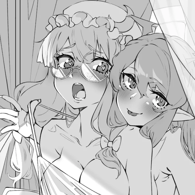 にゃんにゃんパチュこあ 途中経過～
忙しくて全然描けないからUPしときます
#東方Projet 