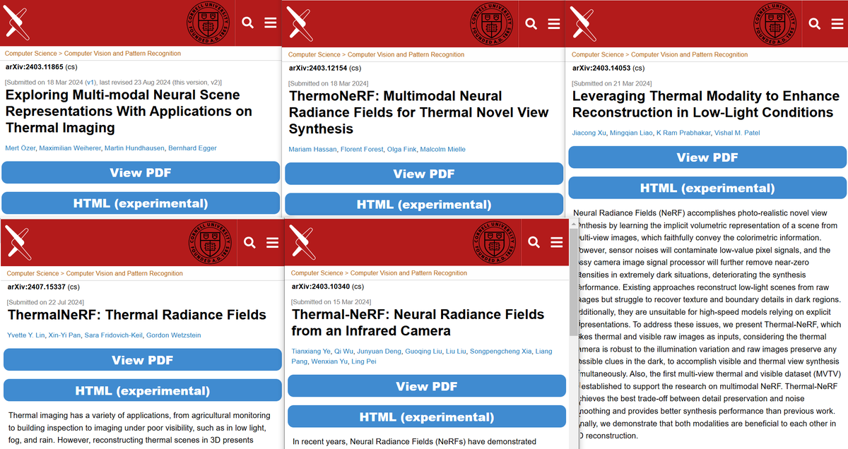 What are the odds that 5 labs start to work on a very similar story simultaneously?
4 papers on NeRFs with thermal+rgb images released within one week on arXiv!
I think this example visualizes the crazy speed of the <a href="/CVPR/">#CVPR2025</a> community
Now let the Gaussians be splatted...