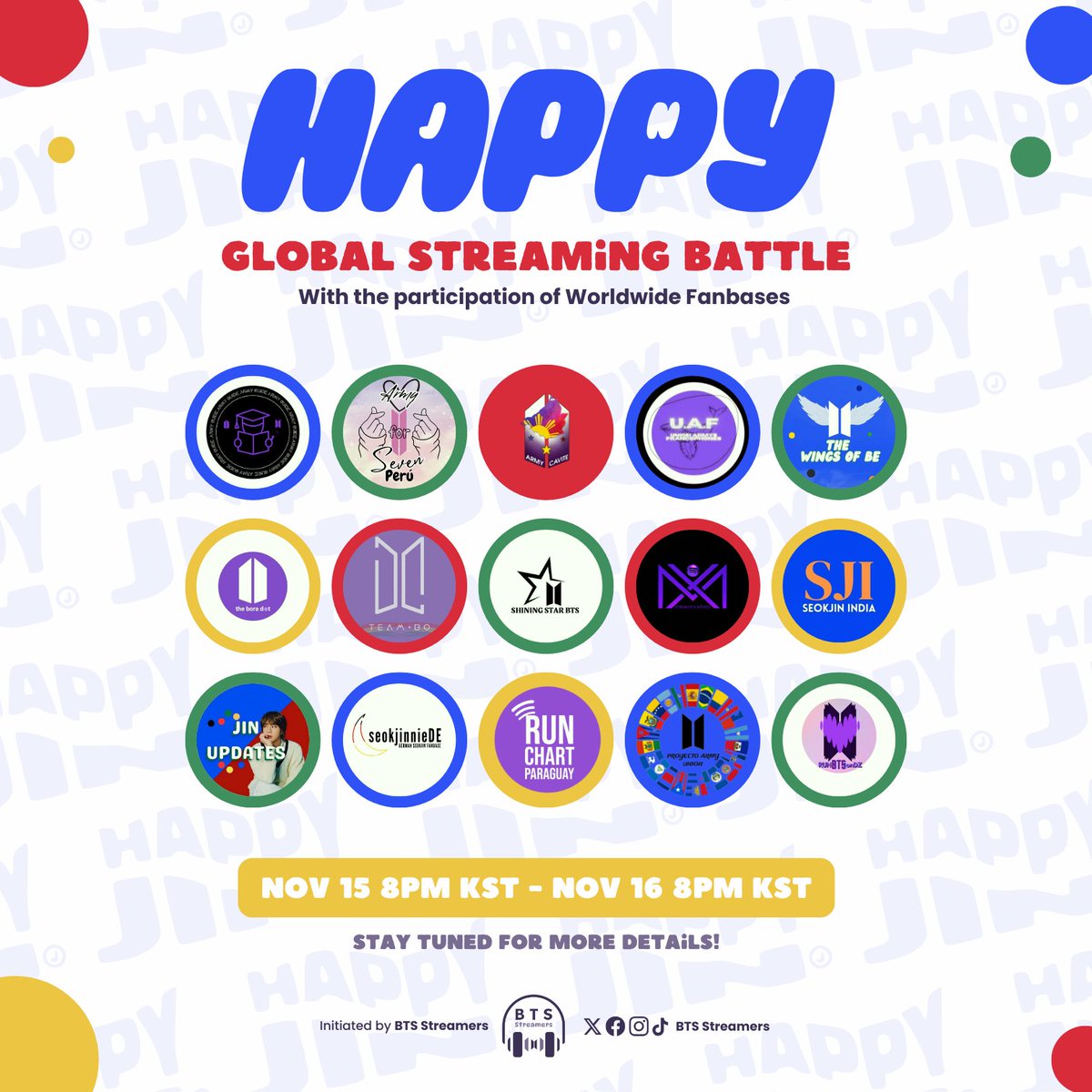 apobangpobase's tweet photo. THE BIG HAPPINESS REVEAL

Kami gembira mengumumkan basis penggemar yang berpartisipasi dalam Global Streaming Battle!

Bersiaplah untuk menyebarkan Kebahagiaan di Seluruh Dunia❤️‍🔥

Pilih team kalian!

INDOMY, ARE U READDYYY???

#JinHappyGlobalStreamingBattle https://t.co/01dCLCdkeI