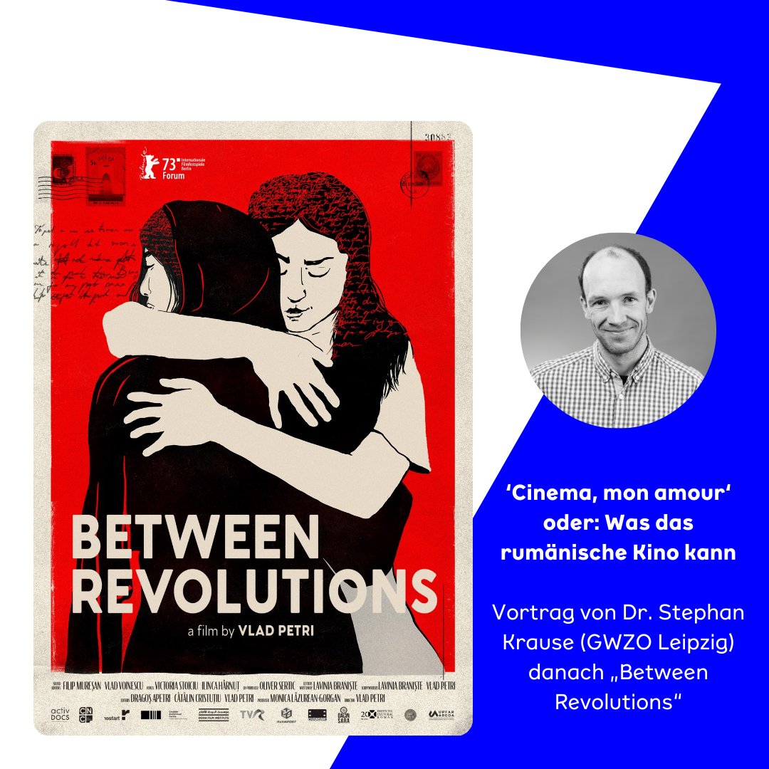 #veranstaltungstipp Stephan Krause #GWZO hält einen Vortrag im Rahmen der Osteuropäischen Filmtage Dresden.

🗣 ‘Cinema, mon amour‘ oder: Was das rumänische Kino kann
🕰 18.11., 18 Uhr
📍 Filmtheater Schauburg Dresden

Mehr Infos kinofabrik-dresden.de.