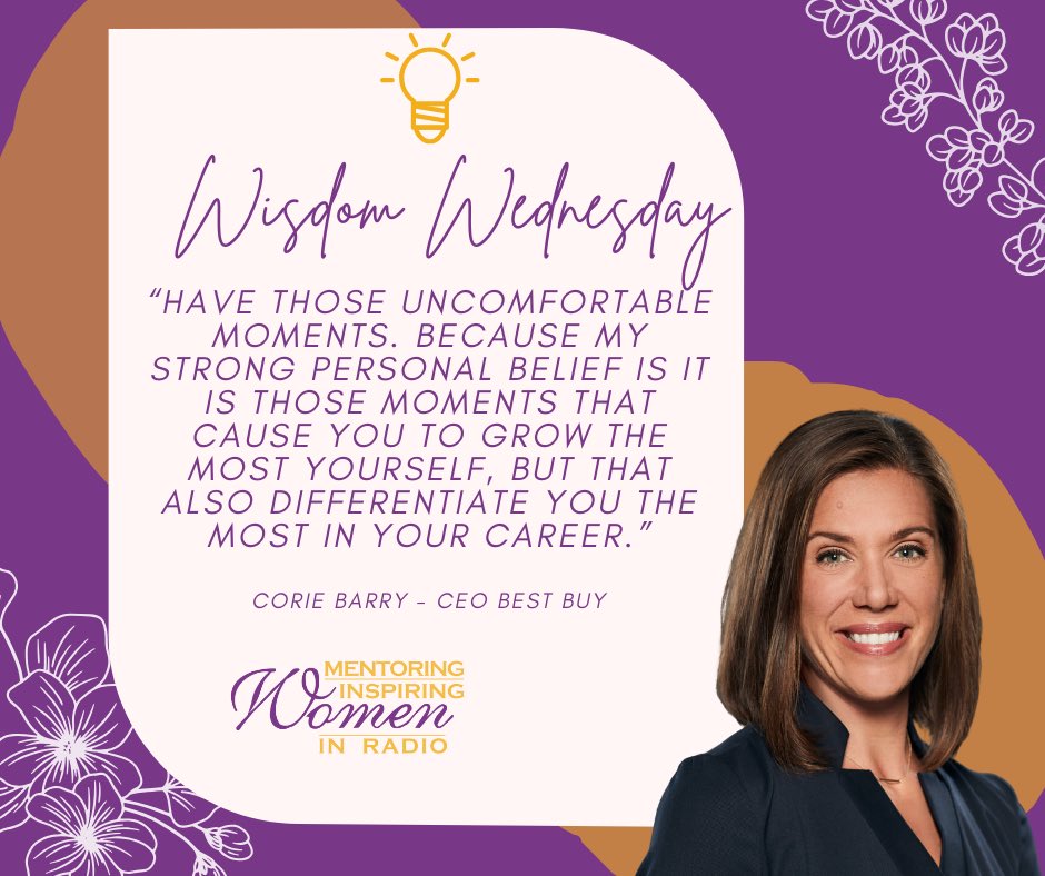 Happy Wisdom Wednesday!  There is growth in uncomfortable moments! 
#MIWRadio #MentoringInspiringWomen