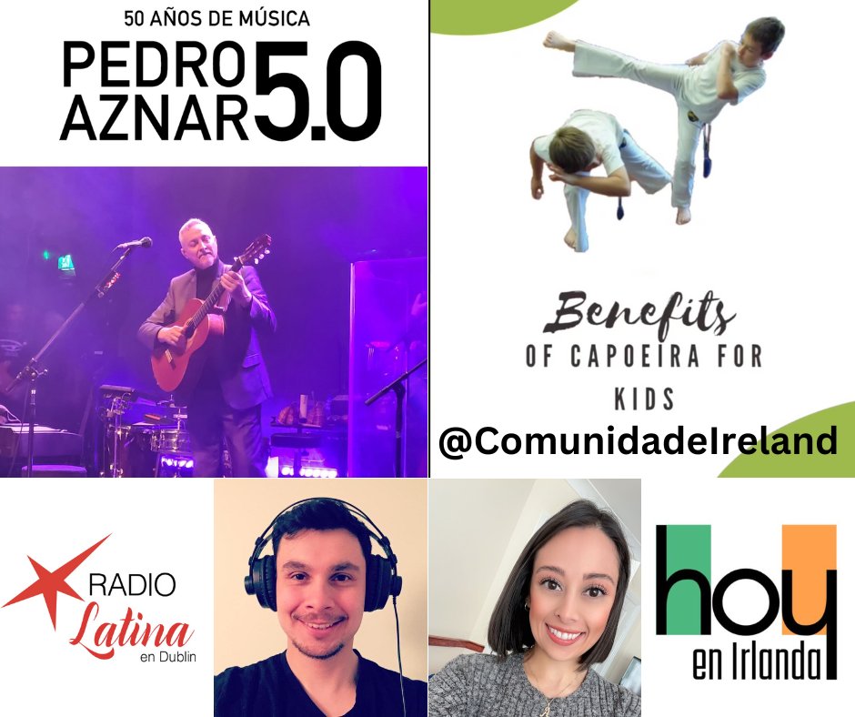 Hola Latinos!..Javier junto a Ale acudieron al concierto de Pedro Aznar. También entrevistaron a Maculelé de Comunidade Capoeira Ireland_kids grupo que imparte esta disciplina a niños en Dublín.  Escúchanos hoy por radiolatina.ie de 6 a7PM y en diferido por Near FM 90.3