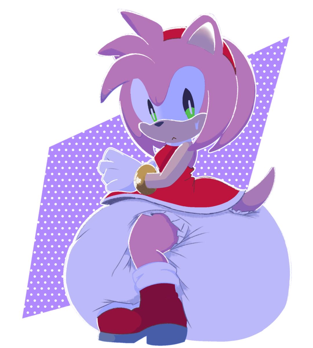 Amy Rose from Sonic the Hedgehog series; a good practice of Lineless technique.

Original drawing from <a href="/Andeddo3Boo/">The Big Boo</a> 
Colors and line art by me.