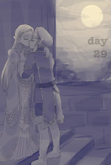 day29 月の下で #zelinkisstober