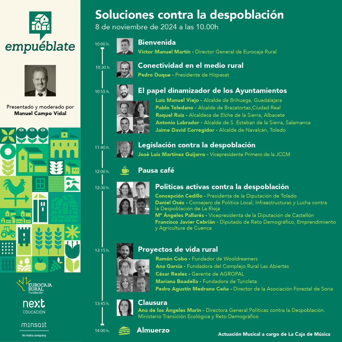 FundacionECR's tweet photo. ¡Nueva edición de #Empuéblate!👏👏 Soluciones contra la despoblación🏡

🗓️8 de noviembre
📍Palacio de congresos de @eurocajarural

Apúntate para asistir como público o ver la jornada online🔽
https://t.co/mlA18awAi2

Más información: https://t.co/TL1jHGcxop

@mcampovidal @Nextibs @minsaitbyindra