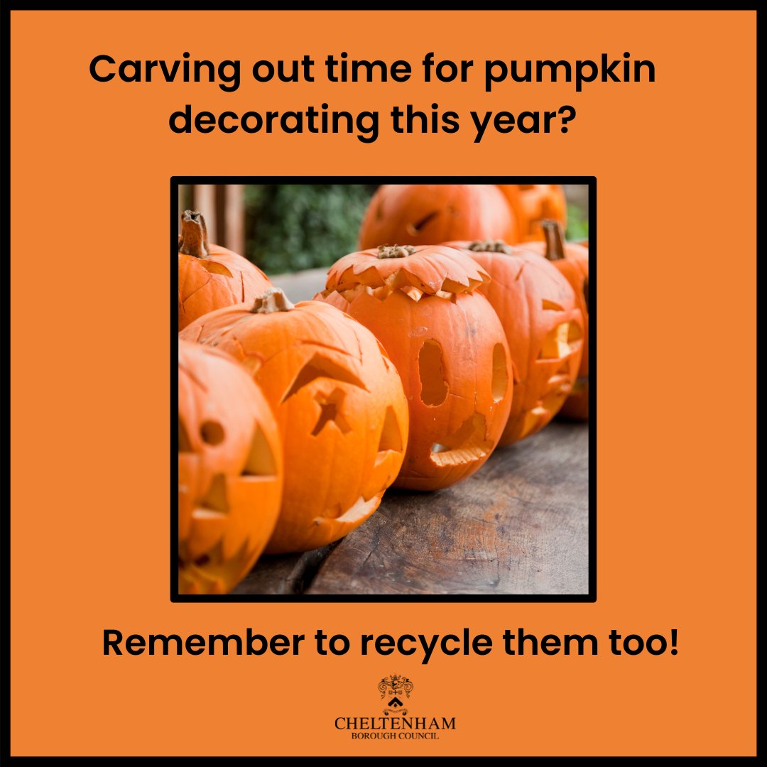 Orange you excited for Halloween? 🎃

See our handy tips for your pumpkin leftovers and remember to recycle them too! ♻️

Find tasty recipes at <a href="/LFHW_UK/">Love Food Hate Waste</a> and swap or donate last year's Halloween costumes with <a href="/gloslibs/">Gloucestershire Libraries 📚</a> 👻

See more in our news story ⬇️
cheltenham.gov.uk/news/article/2…