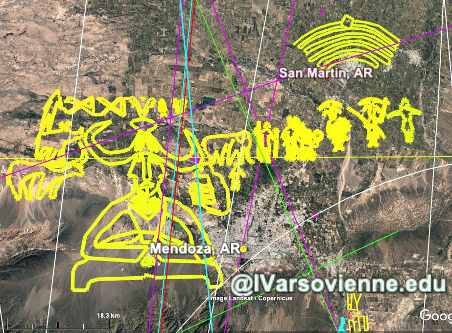 Merucivilzation's tweet photo. @anandaos Colossal geoglyphs in the Indus Valley script near Mendoza &amp; San Juan, Argentina (#Vrishni heroes, #IVseal, etc. #Mahabharata #script ). Geoglyph of the word spelling  "Rama" (in Sanskrit; 30 km x ~15 km x 1,000 m H at Punta Tumapé) approx. 78 km N of Chiclayo, Peru. #Ramayana https://t.co/hyCM1pWzq5