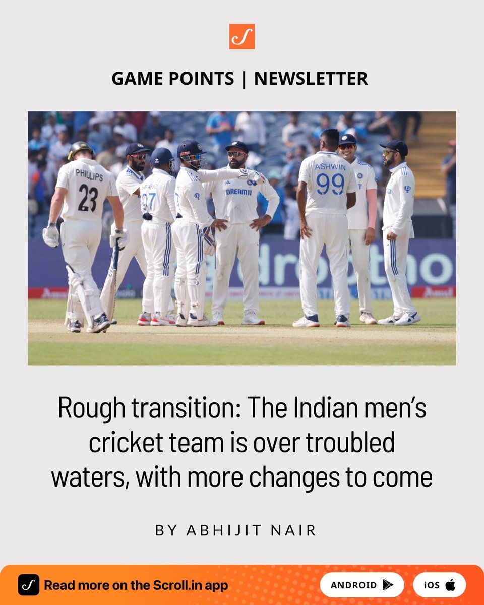 #GamePoints by <a href="/thefield_in/">The Field</a>: On Saturday, for the first time in over a decade, the Indian men’s cricket team lost a home Test series.

The loss marked the end of one of the greatest sporting streaks. What does it mean for the team? thefield.stck.me/post/514057/ 

<a href="/Abhiee0312/">Abhijit Nair</a> writes in