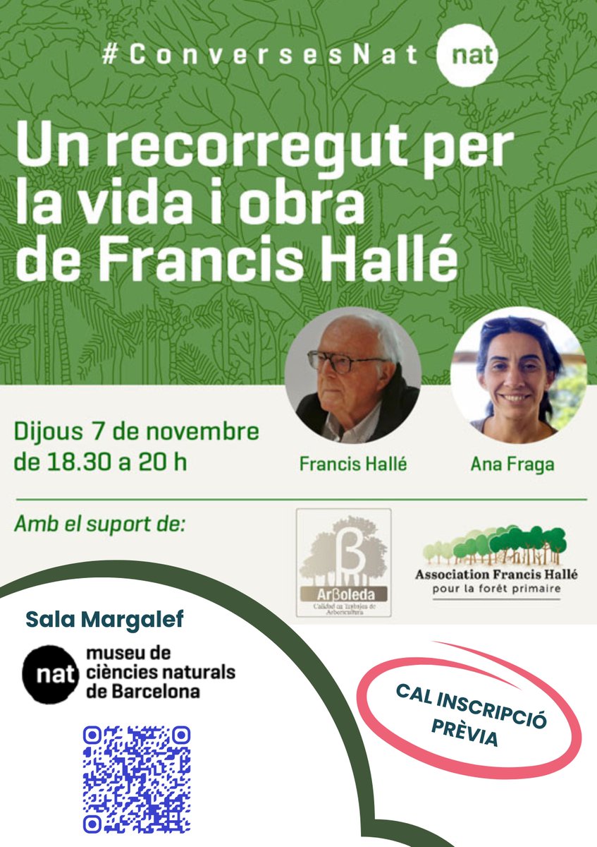 Vols saber més sobre la vida dels arbres? Vine a les #ConversesNat del <a href="/MCNBeducacio/">MCNB Edunat</a> amb el biòleg i botànic Francis Hallé al <a href="/museuciencies/">MCNB</a> 
projectes.xtec.cat/barcelona-apre…