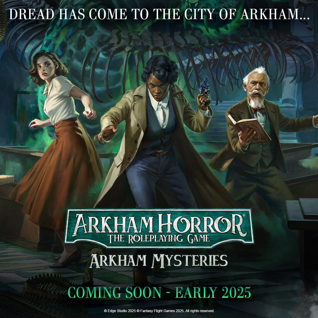 Starter Set – Done ✅
Core Rulebook – on its way ✅
Now is the time to give you some ideas for your adventures in Arkham!
Arkham Mysteries is the first adventure book from Arkham Horror RPG and it will be out early 2025.
#arkhamhorror #TTRPGs