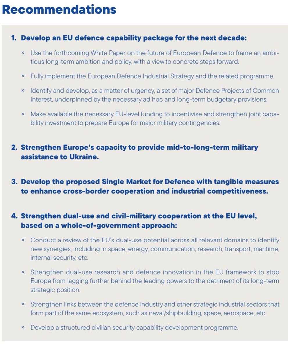 The Niinisto Report is out. Here is the snapshot of measures from the report on Europe’s defence efforts.

commission.europa.eu/document/downl…
