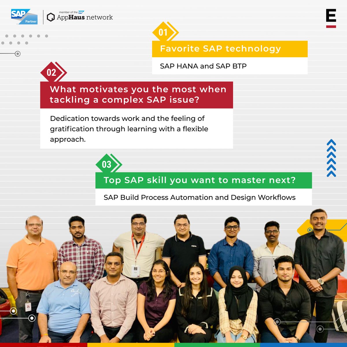 EXTENTIA's tweet image. Abir, our Tech Visionary, experienced a transformative journey with #Extentia’s SAP team. Starting with minimal SAP knowledge, he now plays a key role in a project for a healthcare giant. He’s grateful for a supportive, brilliant team and proud to be a part of the #SAPBTP family!